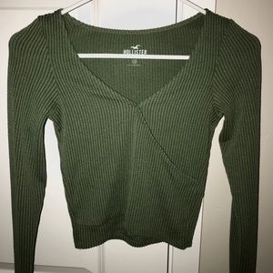 Hollister Green Wrap Long Sleeve Shirt